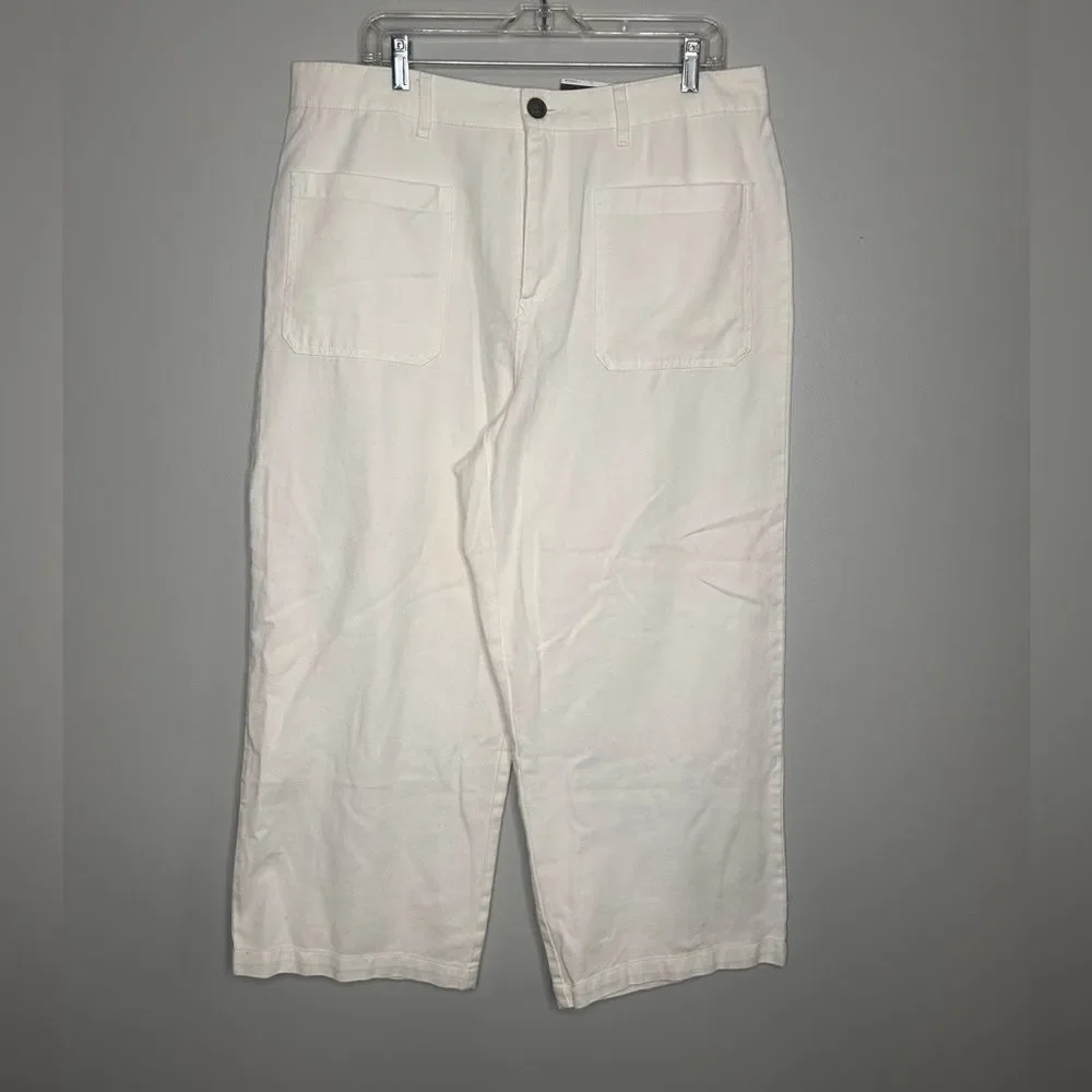 Who What Wear Patch Pocket Cropped Wide Leg Pants NWT